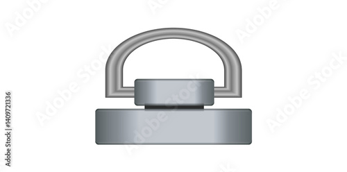 Realistic Silver Metal Clasp Vector Illustration.	