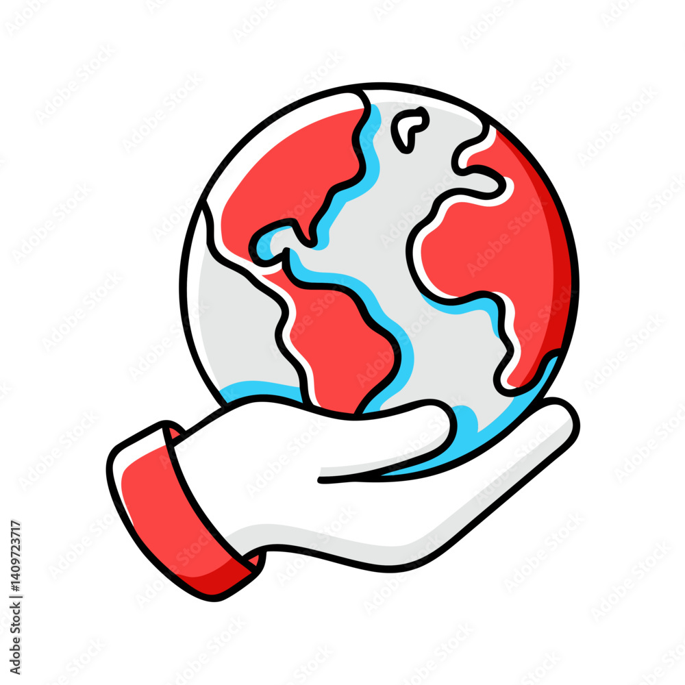 Hand with Earth – global protection and unity Hand with Earth – global protection and unity