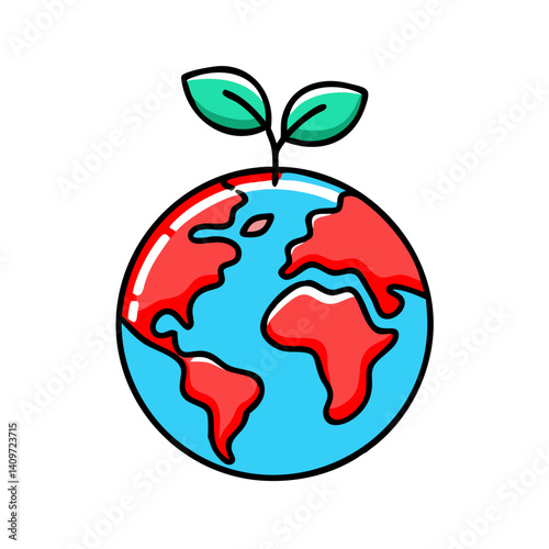 Earth with sprout – eco awareness and nature care
