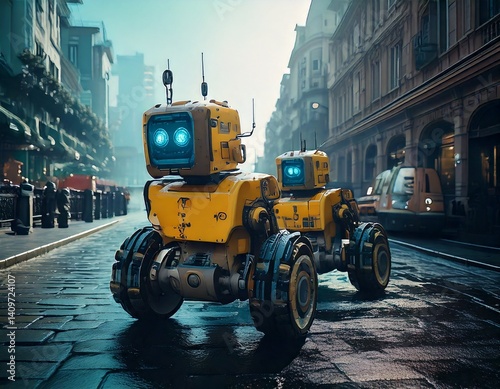 都市の治安を守るロボット
