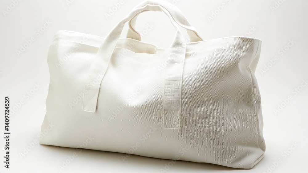 Obraz premium White canvas tote bag studio shot, simple background, product photography
