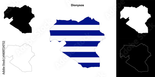 Dionysos blank outline map set