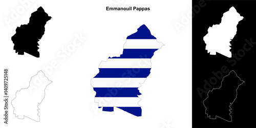 Emmanouil Pappas blank outline map set