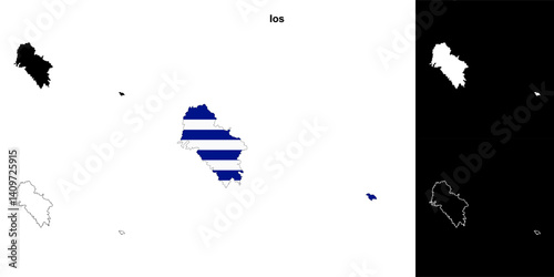 Ios blank outline map set