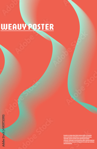 abstract vector background with wave poster