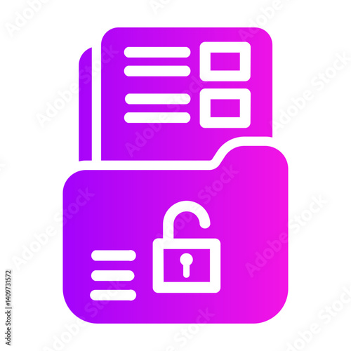 folder unlock Gradient icon