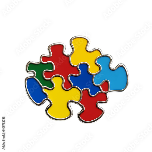 Autism Awareness Puzzle Pieces photo
