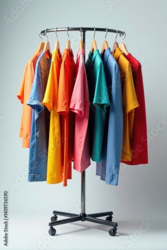 Colorful rotating clothes rack , carousel, hangers