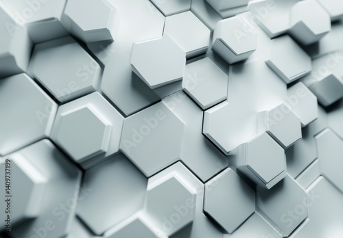 Abstract Gray Hexagonal Patterns Creating a Modern Textured Surface