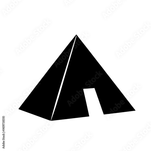 Minimalist black silhouette of a pyramid symbolizing ancient Egyptian tombs