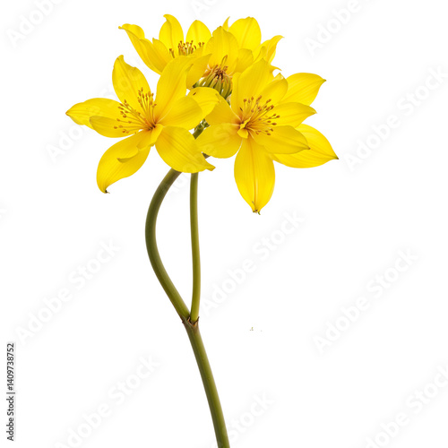 Radiant Yellow Freesia Flowers in Full Bloom, Capturing the Brightness of Springtime Season