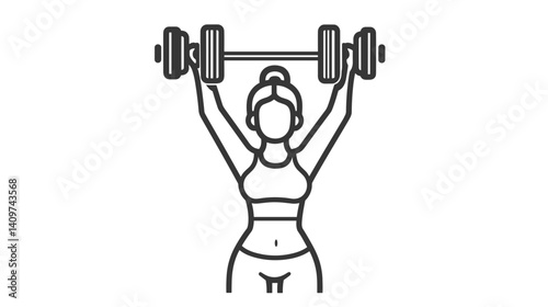 Athletic woman lifting weights demonstrating strength training and fitness lifestyle concept
