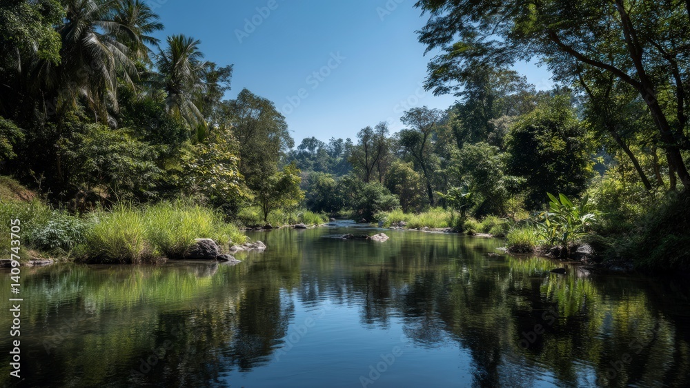 Idyllic Scene of River in the Tropics Idyllic Scene of River in the Tropics