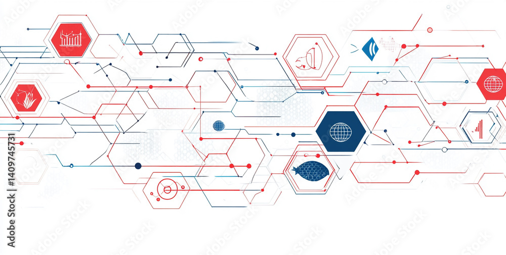 Fototapeta premium Hexagons, Medical, technology or science design