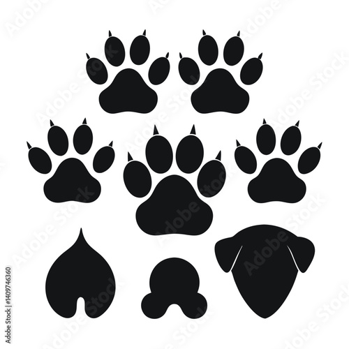 paw prints in black