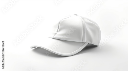 Classi White Baseball Cap on a Clean Background