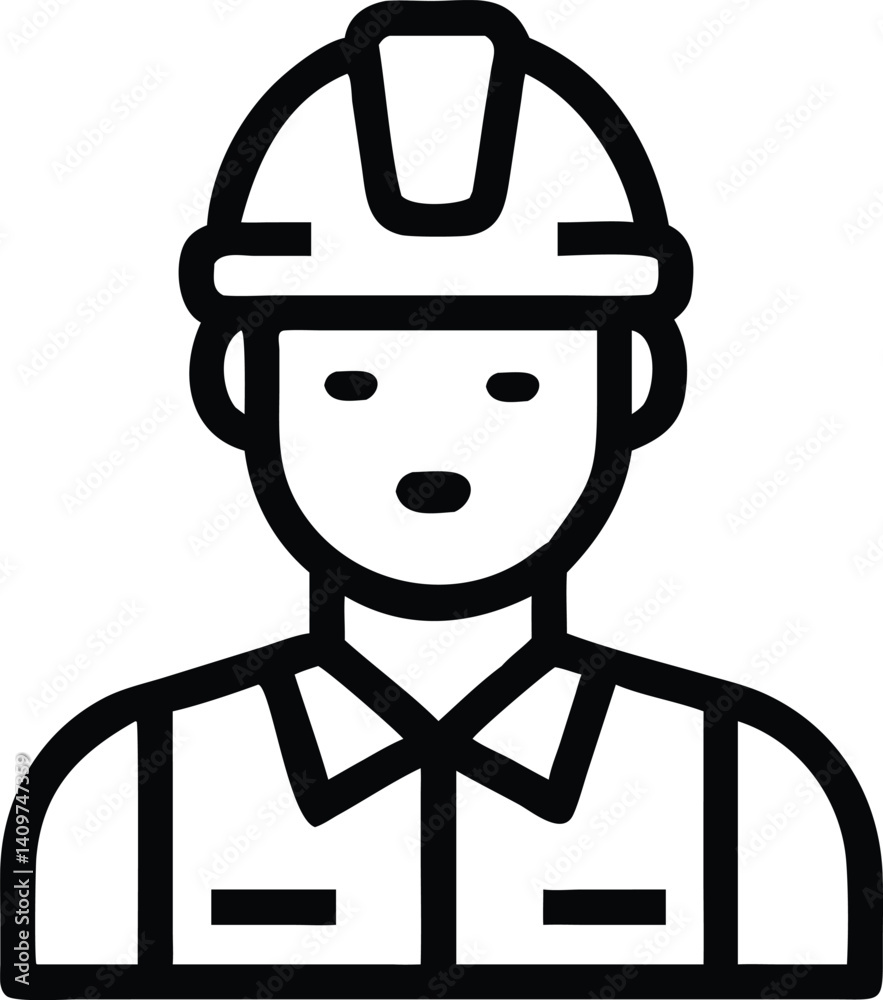 worker bold line vector icon on white background worker bold line vector icon on white background