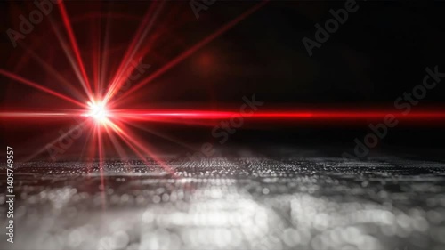Wallpaper Mural Abstract image of a bright red laser light beam extending across a dark background, showcasing modern technology. Torontodigital.ca