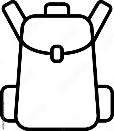 Backpack icon for travel and hiking - Editable Stroke SVG, fully scalable.