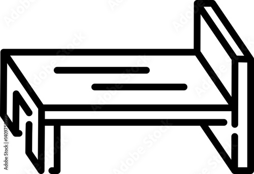 Bed icon for furniture and bedroom design - Editable Stroke SVG, fully scalable.