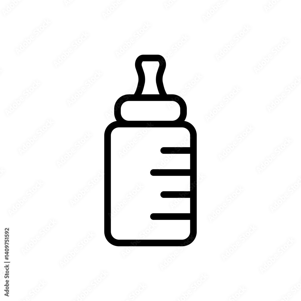A bottle with a nipple on top. The bottle is white and black A bottle with a nipple on top. The bottle is white and black