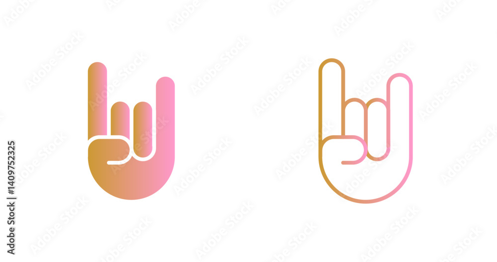 Fototapeta premium Sign of the Horns Icon Design
