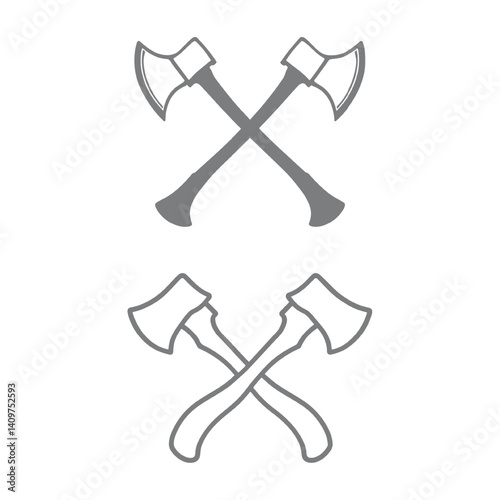 Set Crossed Axes Icon Illustration