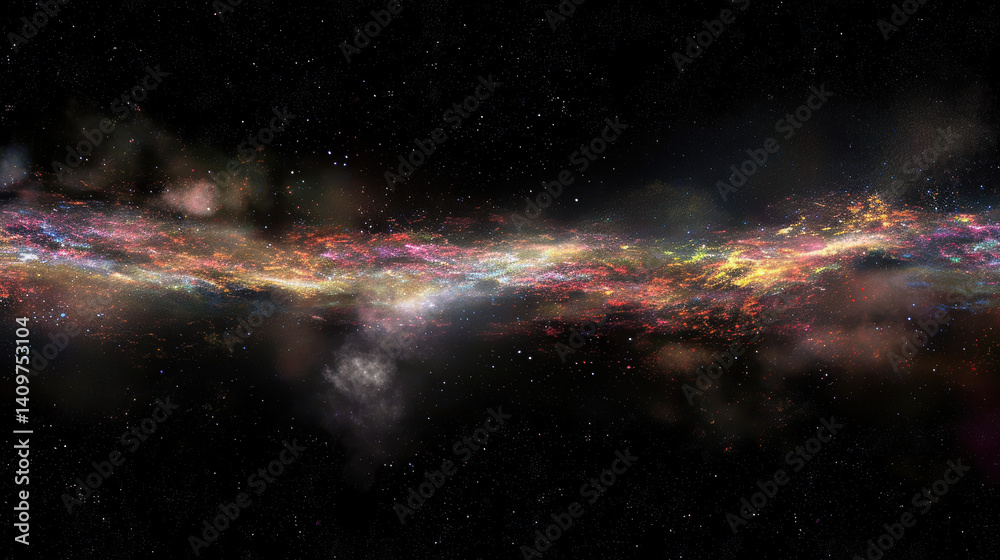 Fototapeta premium Vibrant Milky Way Galaxy in Deep Space