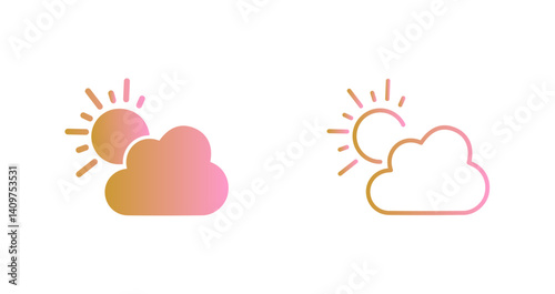 Sun Behind Small Cloud Icon Design