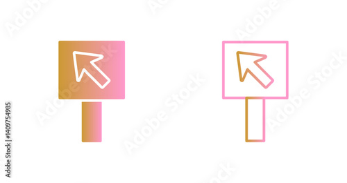 Diagonal Up Left Arrow Icon Design