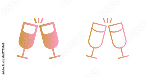 Wine Cheers Icon Design