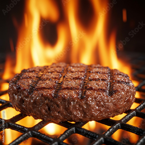 Barbecue Grill with Burger ...