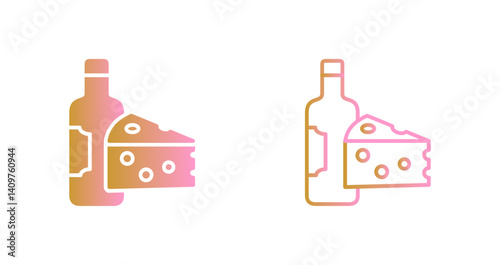 Wine and Cheese Icon Design