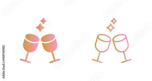 Wine Glasses Icon Design