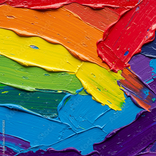 Abstract Rainbow Colored Oi...