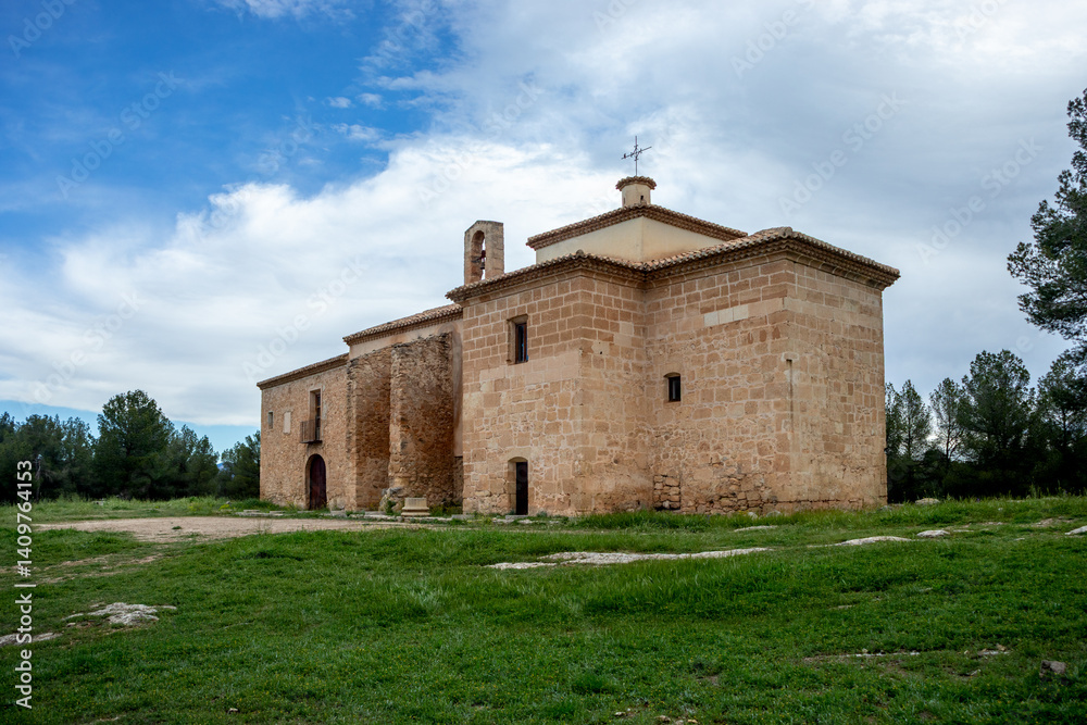 Fototapeta premium Chapel of the Incarnation in an archaeological setting in Caravaca de la Cruz, Region of Murcia, Spain