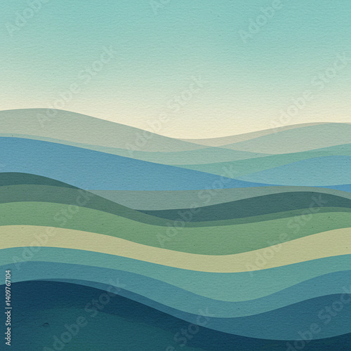 Abstract Wavy Landscape Lay...
