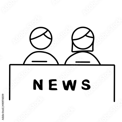 Vector set of news icons. Contains mass media icons