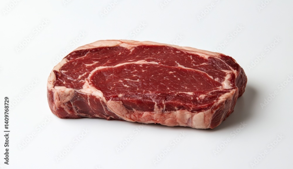 Fresh Raw Ribeye Steak Isolated on White Background 70 Characters Fresh Raw Ribeye Steak Isolated on White Background 70 Characters