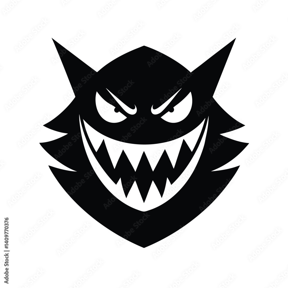 Scary Monster Face Vector Graphic.
Scary Monster Face Vector Graphic.