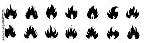 Fire icon vector set. Fire flame symbol. Flame icon collection. fireball and flame vector illustration icon set. Fire flame icon. Burning symbol. Energy illustration isolated.
