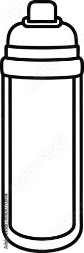 Thermos Bottle Outline Icon Line Art Drawing | Hot Drink Flask & Travel Mug Vector