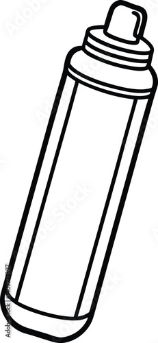 Thermos Bottle Outline Icon Line Art Drawing | Hot Drink Flask & Travel Mug Vector