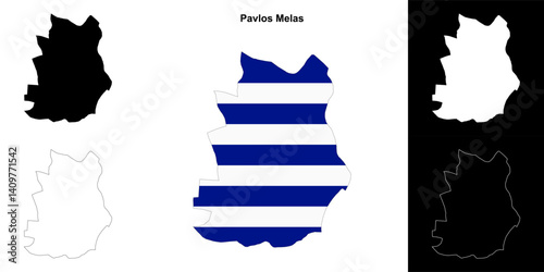 Pavlos Melas blank outline map set