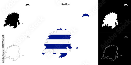 Serifos blank outline map set