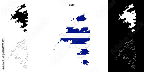 Symi blank outline map set
