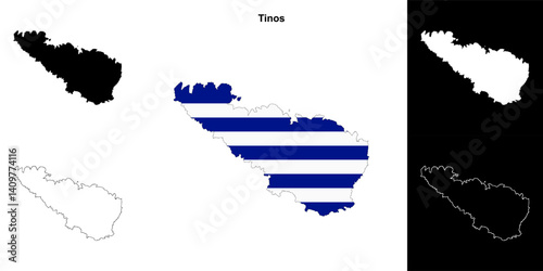 Tinos blank outline map set