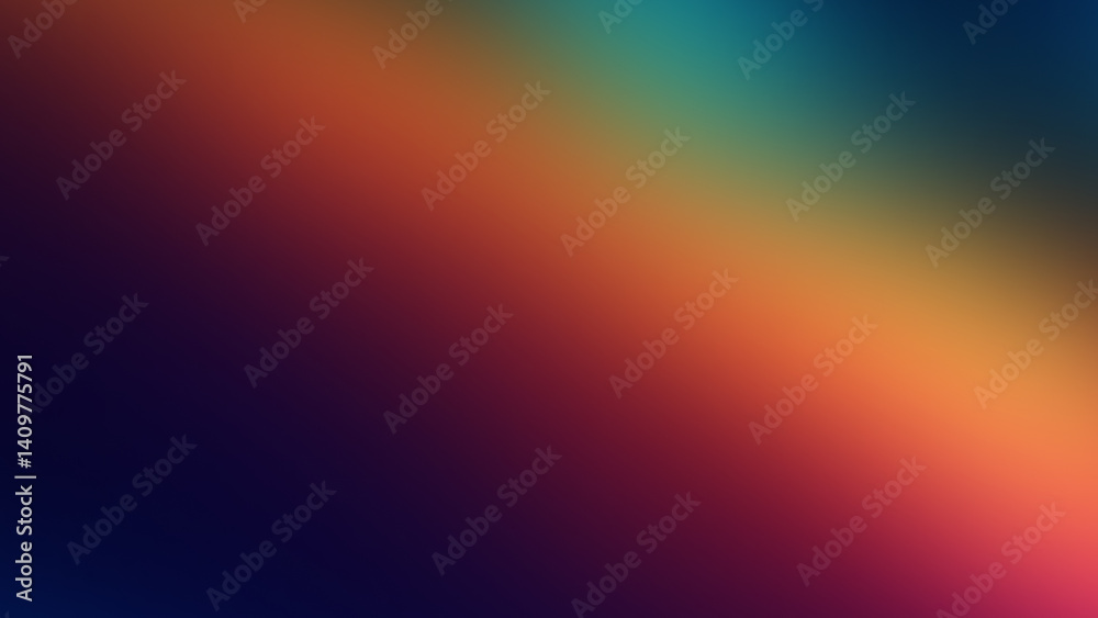 Naklejka premium Blurry abstract pastel gradient background with soft grain and dust textureMinimal abstract gradient blur with vintage film dust effect in retro tones