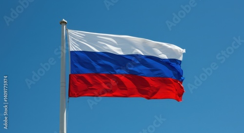 Majestic Russian Flag Waving Against a Clear Blue Sky A Vibrant Display of National Pride Free Download Majestic Russian Flag Waving Against a Clear Blue Sky A Vibrant Display of National Pride - GFXLoad
