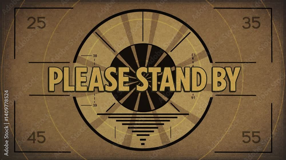 A stylized Please Stand By overlay in retro TV style. Perfect for retro intros, technical problems or pause transitions